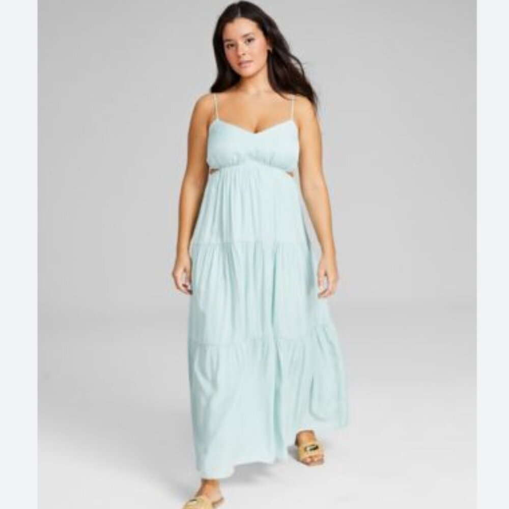 NWOT - Women's Side-Cutout Tiered Maxi Dress